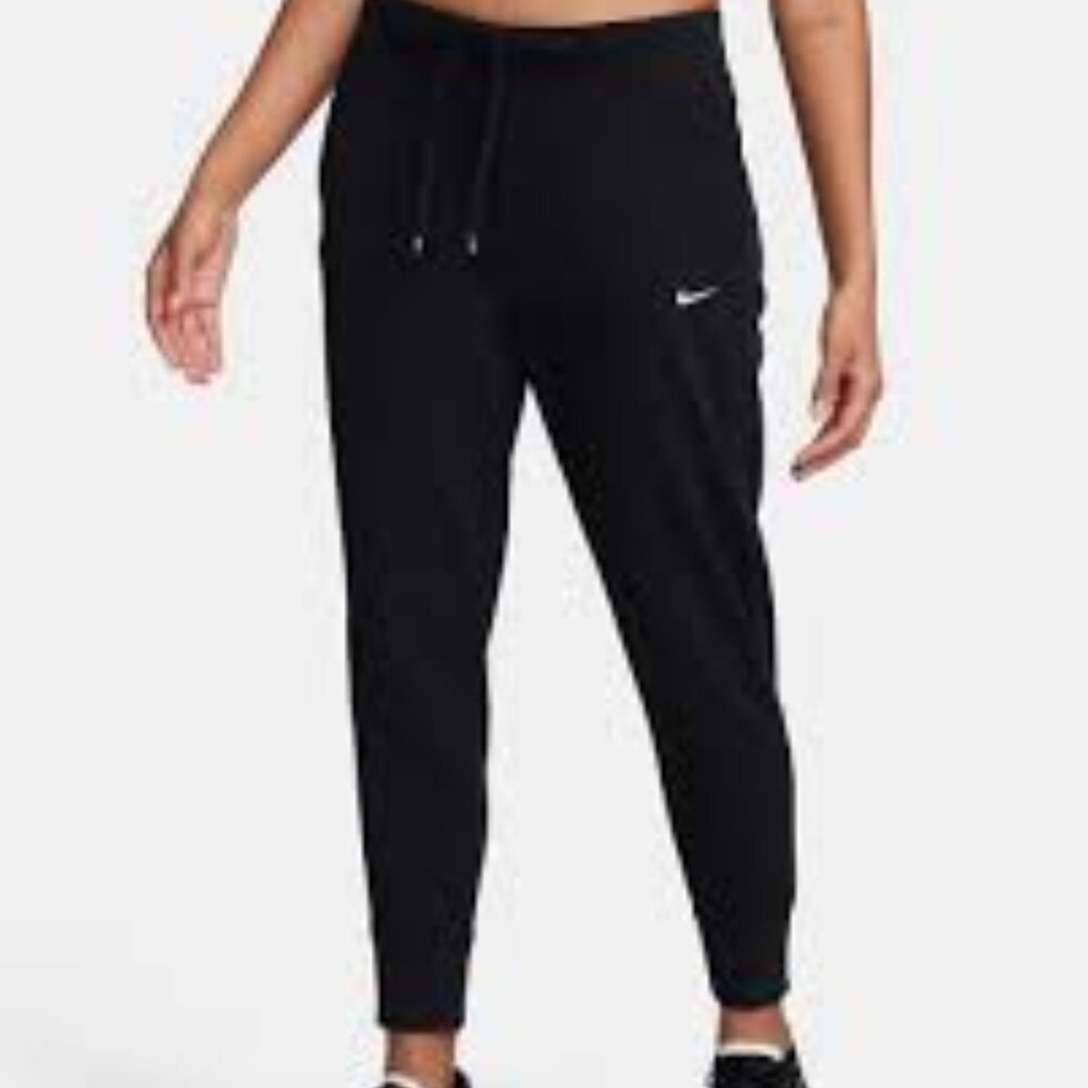 Nike Leggings Womens Sz M Black Capri Mid-Rise Dri-Fit Zipper Pocket at Waist
